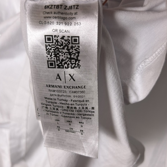 Armani Exchange women long sleeve t shirt ,white,logo ,EC, 100 cotton, casual - Picture 8 of 13